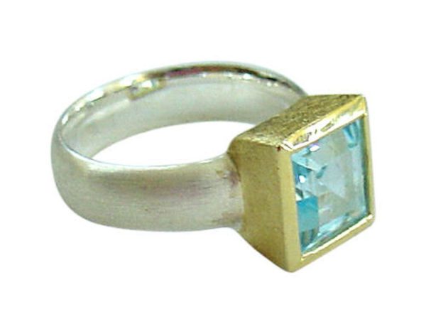 Gemshine - Damen - Ring - Silber 925 - Vergoldet - Topas - Blau, Ringgröße:52 (16.6) – Bild 3